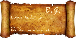 Bohus György névjegykártya