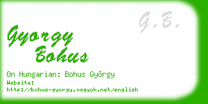 gyorgy bohus business card